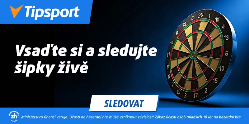 Vsaďte si a&nbsp;sledujte šipky živě u&nbsp;Tipsportu