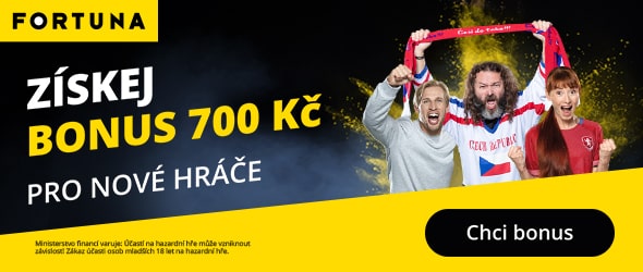 Sázková kancelář Fortuna - bonus 700 Kč pro nové hráče