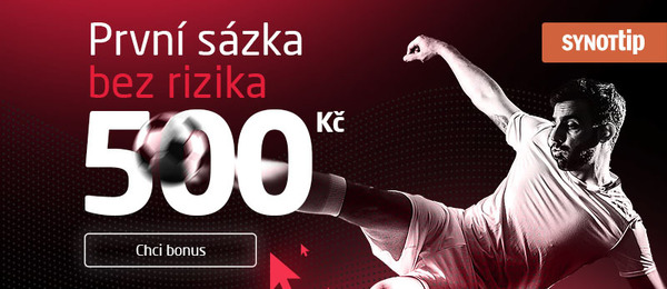 SYNOT TIP vstupní bonus 500 Kč v podobě Sázky bez rizika