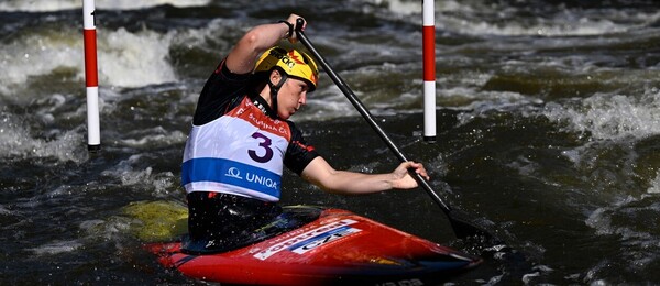 Vodní slalom, Tereza Fišerová na kánoi (C1) během Světového poháru v Praze-Troji