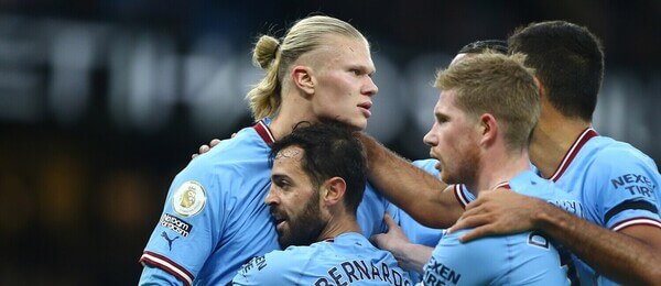 Gólová oslava hráčů Manchesteru City