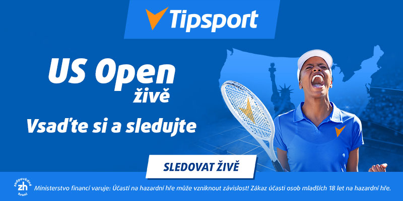 Sledujte všechny zápasy tenis US Open živě zdarma na TV Tipsport