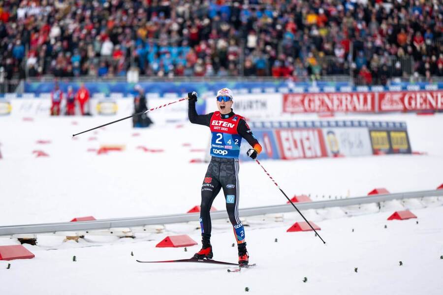 Severská kombinace, sdruženář Vinzenz Geiger během Mistrovství světa v klasickém lyžování v Trondheimu