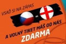 SYNOT TIP: vsaď na ČR - Anglie a máš volný tiket v hodnotě 100 Kč!