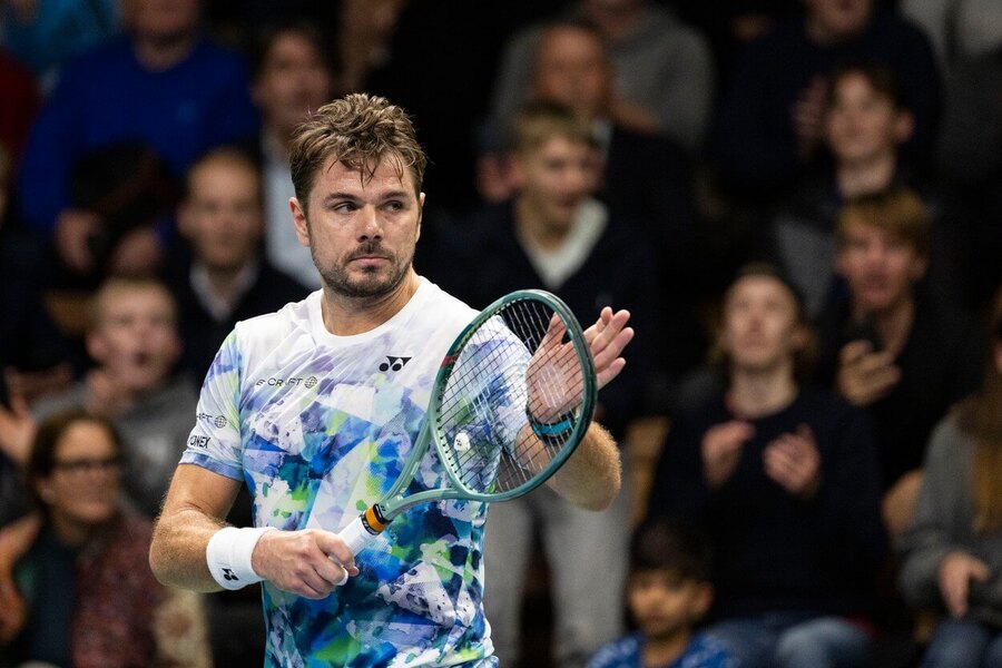 Tenis, ATP, legendární švýcarský hráč Stan Wawrinka při turnaji ve Stockholmu