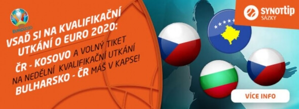 SYNOT TIP: vsaď na ČR - Kosovo a máš 100 Kč volný tiket na Bulharsko - ČR!