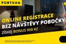 Online registrace z domova u Fortuny s bonusem 900 Kč
