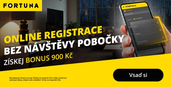 Online registrace z domova u Fortuny s bonusem 900 Kč