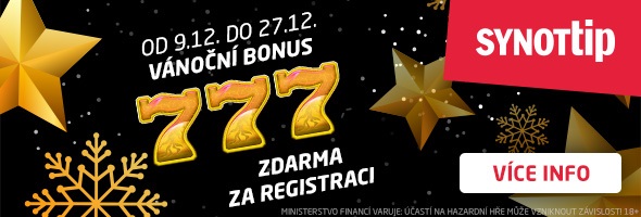 Získejte vánoční bonus 777,- od SYNOT TIPu