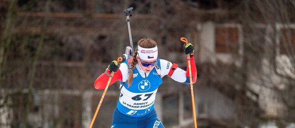 Biatlon, IBU, Eliška Václavíková během Světového poháru ve francouzském Annecy