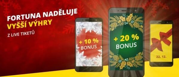 Adventní bonus u Fortuny: vyšší výhry o 20 %!