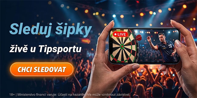 Sleduj šipky živě u Tipsportu Sleduj šipky živě u Tipsportu