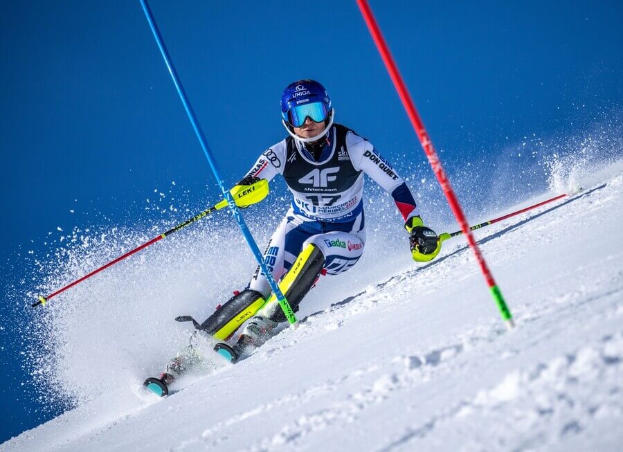 Alpské lyžování, FIS, Martina Dubovská během slalomu na Mistrovství světa