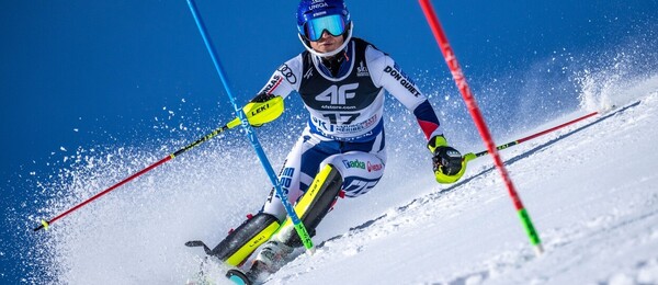 Alpské lyžování, FIS, Martina Dubovská během slalomu na Mistrovství světa