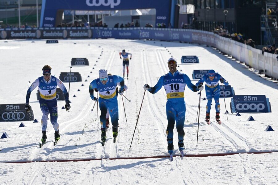 Běh na lyžích, FIS Světový pohár Falun, spinteři Joni Maki, Lucas Chanavat a Richard Jouve