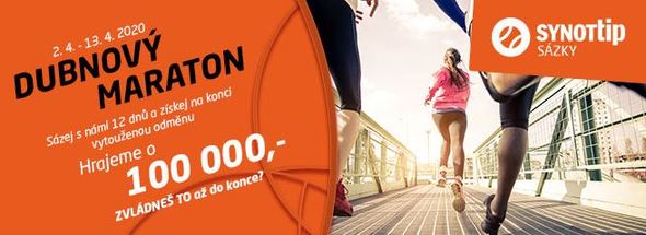 SYNOT TIP: dubnový maraton o 100.000,-