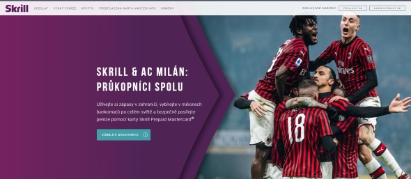 Skrill uzavřel partnerství s italským fotbalovým klubem AC Milán