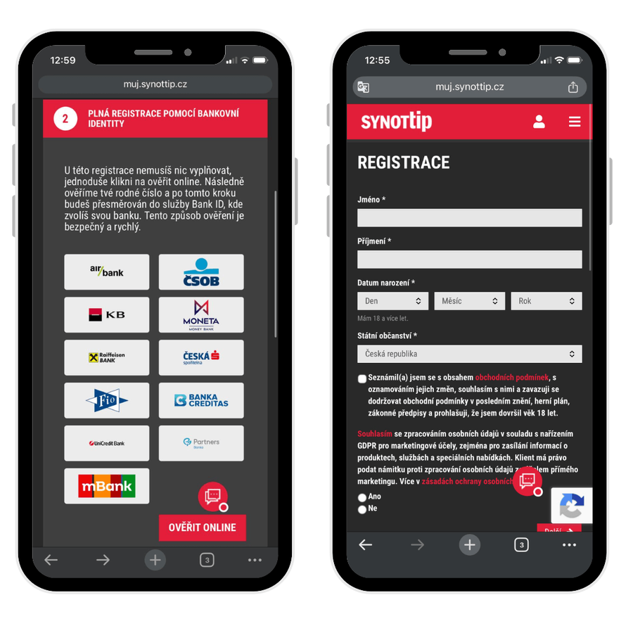 Ukázka zrychlené Synot Tip registrace přes Bank ID a&nbsp;manuální