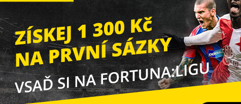 Zaregistruj se a vsaď si na Fortuna Ligu s bonusem 1 300 Kč