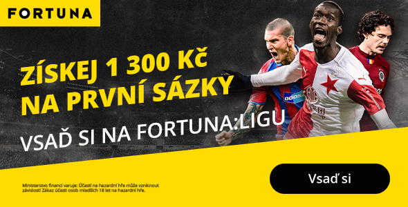 Zaregistruj se a vsaď si na Fortuna Ligu s bonusem 1 300 Kč