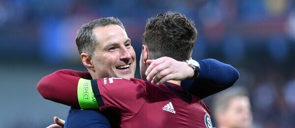 Brian Priske a Ladislav Krejčí po vítězném derby