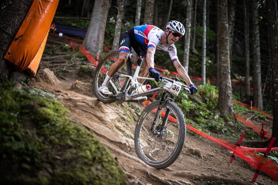 Cyklistika, MTB, horská kola, Ondřej Cink během SP v rakouském Leogangu