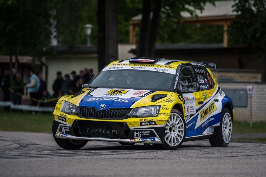 Rally, MČR, Věroslav Cvrček a Tomáš Prokorát při Rallye Český Krumlov 2023, Škoda Fabia R5