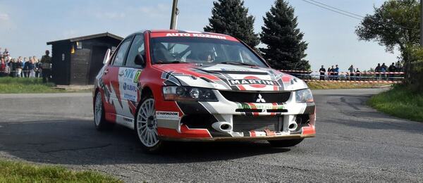 Rally, ČMPR, Martin Šikl a Petr Vilímek v Mitsubishi Lancer Evo IX