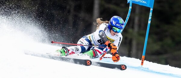 Alpské lyžování, FIS Světový pohár, Adriana Jelínková během obřího slalomu v Kranjske Goře, Slovinsko