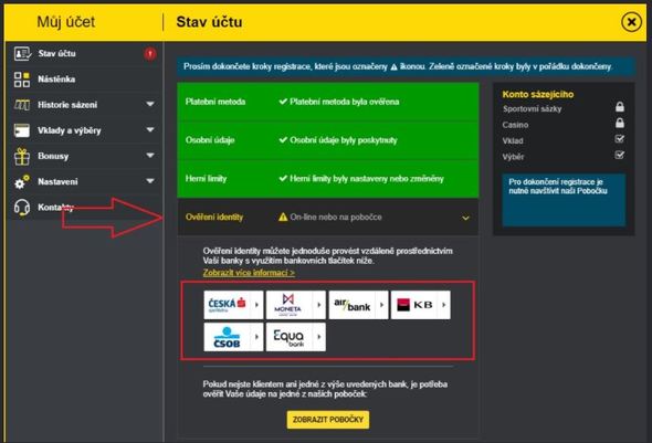 Ověřte Vaši identitu pomocí banky (lze i na pobočce)