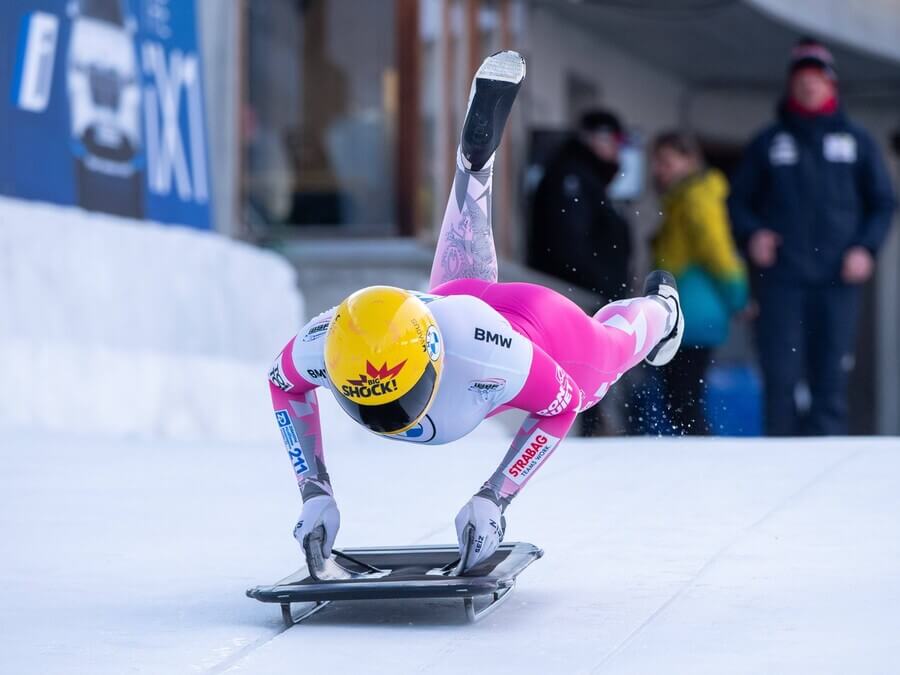 Zimní sport skeleton, Anna Fernstadtová během Mistrovství světa ve Svatém Mořici