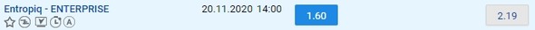 Vsaďte si na výhru týmu Entropiq proti Enterprise!