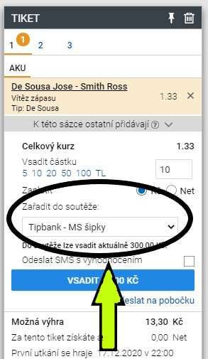 zvolit Tipbank na tiketu