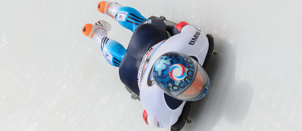 Skeletonista Sergei Chudinov, Světový pohár IBSF Skeleton World Cup - Zdroj action sports, Shutterstock.com