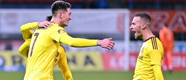Fotbalisti Sparty Praha slaví gól ve Fortuna lize - Profimedia