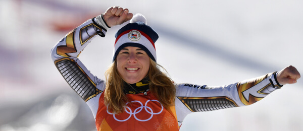 Lyžování Ester Ledecká získává zlatou medaily v superobřím slalomu na ZOH 2018 - Zdroj ČTK, AP, Christophe Ena