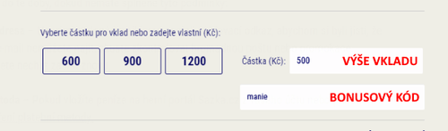 Sazkabet - vklad a bonusový kód pro tuto akci