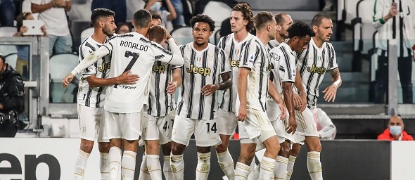 Seria A, Juventus Turín, hráči se radují s Cristianem Ronaldem - Zdroj cristiano barni, Shutterstock.com