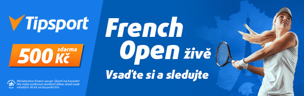 French Open 2023 živě na TV Tipsport - bonus 500 Kč