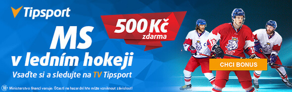 Vsaďte si a sledujte MS v hokeji - zaregistrujte se u Tipsportu a získejte 500 Kč