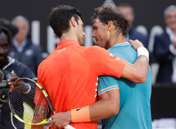 Tenis, Rafael Nadal a Novak Djokovic - Zdroj ČTK, AP, Gregorio Borgia