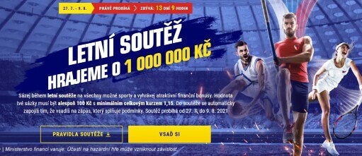 Hrajte u Sazkabet Letní soutěž o 1 milion Kč