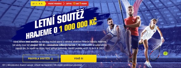 Hrajte u Sazkabet Letní soutěž o 1 milion Kč