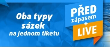 Tipsport - předzápasové a live sázky na 1 tiketu!