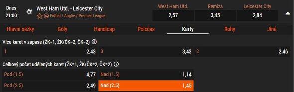 Tip na West Ham vs Leicester