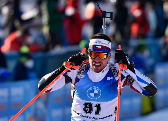 Biatlon, Michal Krčmář při závodě Světového poháru - Zdroj ČTK, Pavlíček Luboš