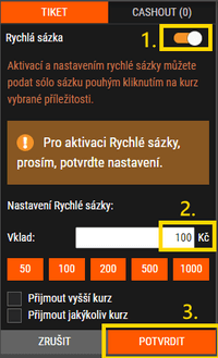 SYNOT TIP - nastavení Rychlé sázky