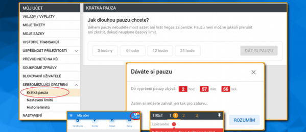 Tipsport - Krátká pauza - Sebeomezující opatření