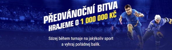 Předvánoční bitva u Sazkabetu - hraje se o 1 000 000 Kč