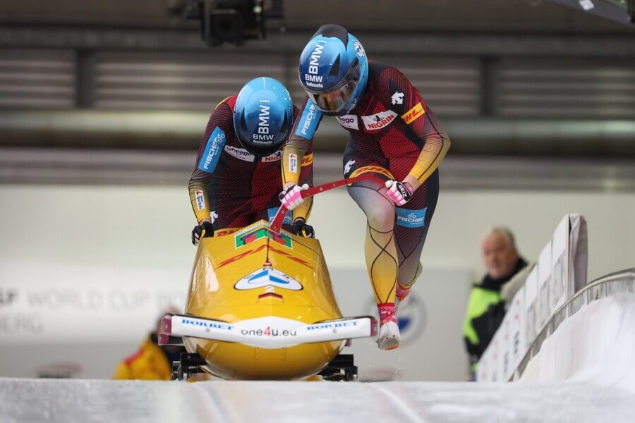 Boby, IBSF Světový pohár Winterberg, německý ženský dvojbob Laura Nolte a Neele Schuten